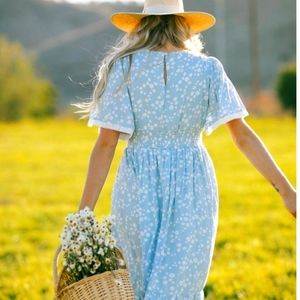 In loom Medium Blue Midi dress